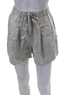 Pantalones cortos Kristensen Du Nord para mujer con cordón tiro medio de lino gris talla 0 Foto 1 de 4