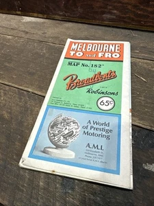 Broadbent’s Map Melbourne To & Fro No. 182 Vintage 1960’s - Picture 1 of 8