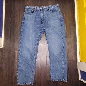 Genuine LEVIS 505 38 30 Blue Denim Straight Fit Stretch Mens Jeans - Picture 1 of 12