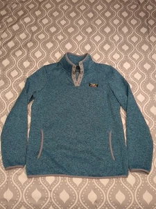 L.L. Bean Pullover Fleecepullover T-Snap blau türkis Damen Medium Langarm - Bild 1 von 7