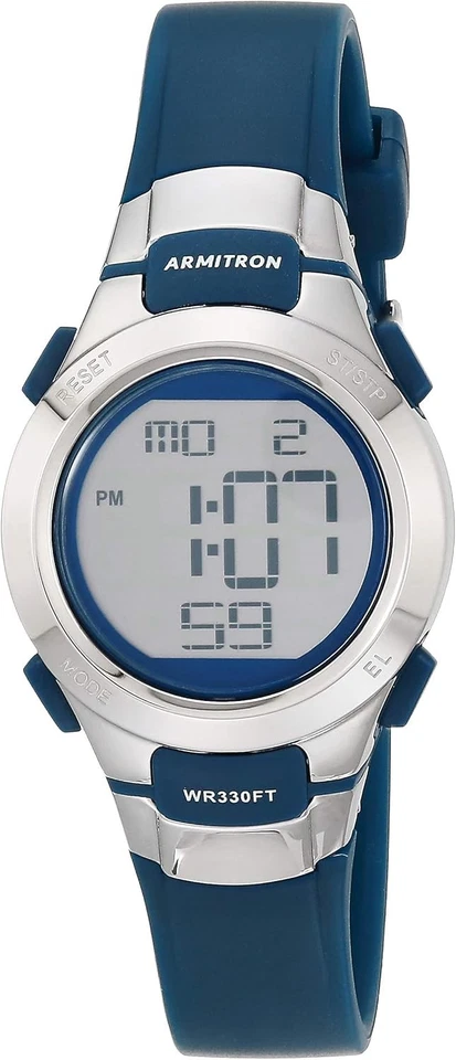Armitron Sport Women's 45/7012nvsv Digital Watch With Matte Navy Strap