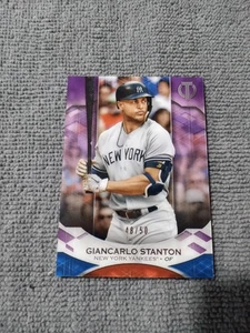 giancarlo stanton 2019 topps tier one purple yankees #6 48/50 - Picture 1 of 2