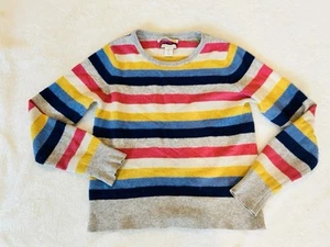 C & C California 2-ply 100 % Cashmere Striped Sweater Size L - Picture 1 of 4