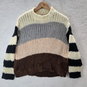 Volcom Women's XSmall Multicolor Colorblock Chunky Open Knit Sweater - Picture 1 of 10