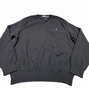 Polo Ralph Lauren Pullover Herren XXL schwarz klassisch Merinowolle VNeck Pulli LESEN - Bild 1 von 11