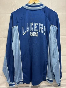 Los Angeles Lakers Jacket Majestic Hardwoods Classics Shooting Warm Up Men’s New - Picture 1 of 8