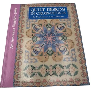Quilt Designs In Cross-Stitch Hardcover Book By The Vanessa-Ann Collection 1989 - Picture 1 of 7