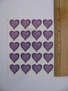 Creative Memories Stickers PURPLE HEARTS 4" X 5" NEW - Picture 1 of 2