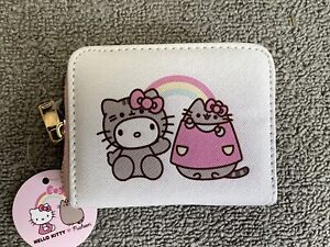 Sanrio Hello Kitty x Pusheen Cat Wallet Purse Zip Around 3.5x4.5 Licensed NEW