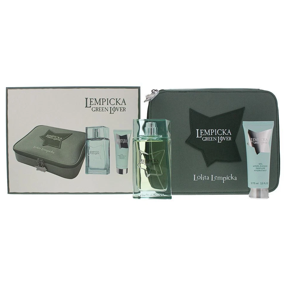 Lolita Lempicka Green Lover 3 Piece Set EDT 100ml Aftershave Gel 75 For Men - Imagen 1 de 1