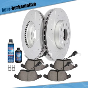 FRONT DRILL SLOT BRAKE ROTORS CERAMIC PADS FITS 2012-2018 Volkswagen Beetle GSR - Picture 1 of 7