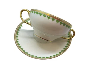 W.G. vintage & Co. Limoges Francia taza de caldo y platillo William Guerin - Imagen 1 de 9