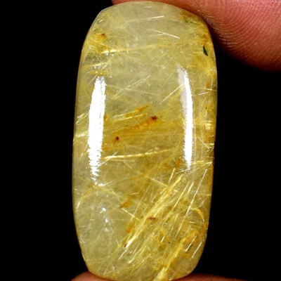 Golden Rutile Quartz Cushion Cabochon 100% Natural Gemstones - Image 1 of 3
