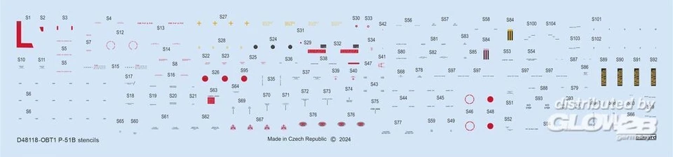Eduard Accessories: P-51B stencils EDUARD in 1:48 [7307118] - Immagine 1 di 1