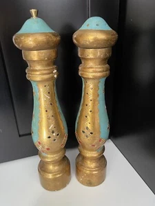 VTG ITALIAN FLORENTINE SALT & PEPPER SHAKERS 12" - Picture 1 of 5