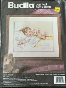 Bucilla Counted Cross Stitch “Happy Dreams” Pattern 1993 (PATTERN ONLY) - Picture 1 of 2