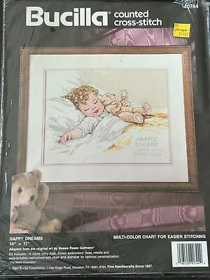 Bucilla Counted Cross Stitch “Happy Dreams” Pattern 1993 (PATTERN ONLY) - Image 1 of 2