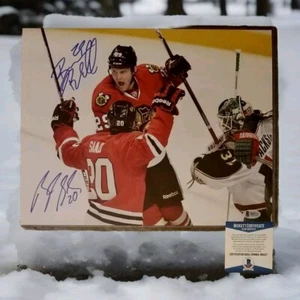 11 X 14 BECKETT-BAS BRYAN BICKELL & BRANDON SAAD  BLACKHAWKS DUAL SIGNED PHOTO - Picture 1 of 1