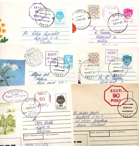Estonia Estland 1991/1992 Provisional Estonian cancellation+Soviet covers Part 6 Cover