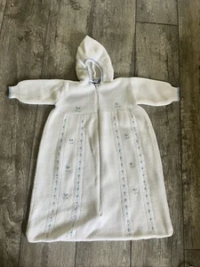 Vintage Kutsche Boutiquen handgestrickt Kapuze Reißverschluss Schlafanzug Baby Schlafanzug - Bild 1 von 6