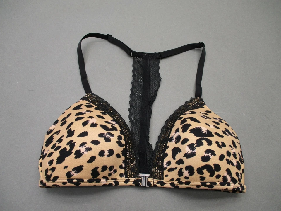 Sujetador 32C Xhilaration Mujer Marrón Estampado Animal Acolchado Inalámbrico Espalda Corredora Demi Foto 1 de 4