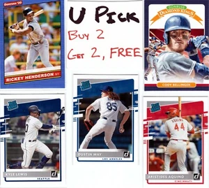 2020 Donruss Baseball Cards RCs Diamond Kings SHIPS FREE, BUY 2, GET 2 FREE - Picture 1 of 305