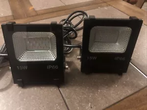 (2) Smart LED smart Flood Lights 15W IP66 Andriod & IOS 20 Modes-app Controlled - Picture 1 of 9