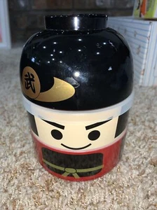 Japanese Bento Box Food Lunch Container Set 2-Tier Samurai Warrior Japan - Picture 1 of 7