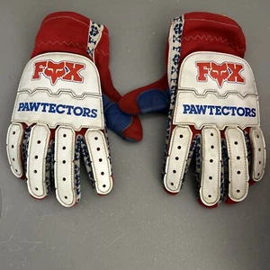 Vintage Fox Pawtectors Motocross Gloves/ Size 10 / Leather 100% Genuine - Picture 1 of 20