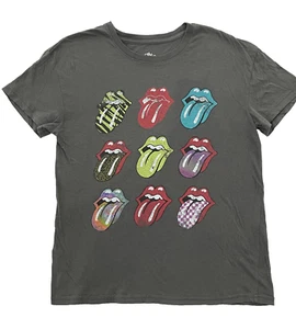 T-shirt donna Rolling Stones grigia con loghi Rolling Stones - Foto 1 di 3