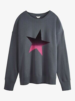 Hush Ombre Flock Star Sweatshirt, Washed Black RRP £55.00 • 29.27€