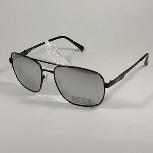 Guess GF0211 01C Navigator Sunglasses Black Frame Gray Mirror Lens Unisex 58mm - Picture 1 of 11