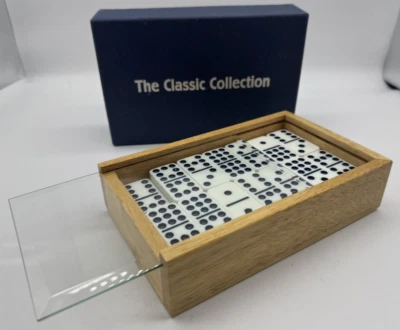 Dominoes Double Nine Set In Wood Box With Glass Lid “The Classic Collection” - Image 1 of 4