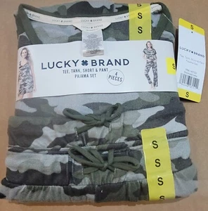 Lucky Brand 4-teiliges Pyjama Schlafanzug Lounge Nachtwäsche Schlafset Größe Small - Bild 1 von 1