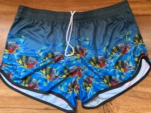 "2 For One" Nylon Laufshorts Größe Large Freizeit Training Sport Krabbenmuster  - Bild 1 von 6