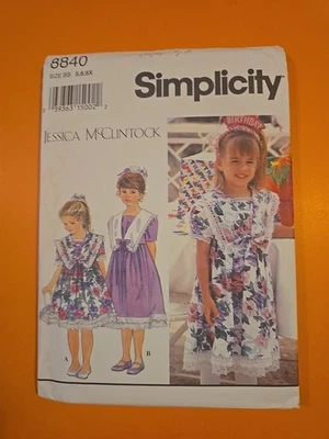 SIMPLICITY PATTERN   8840 CHILDS' DRESS /  JESSICA McCLINTOCK /  SIZE BB 5-6X - Image 1 of 3