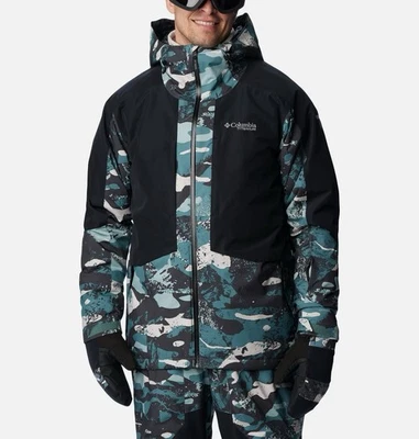 Men’s Columbia Highland Summit Large Jacket Metal Geoglacial Print, Black - Image 1 of 4