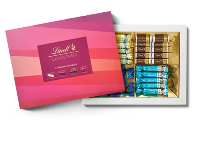 Lindor Lindt 220 gr Gli Assortiti Cioccolatini Latte scatola Cioccolato Bianco - Image 1 of 2