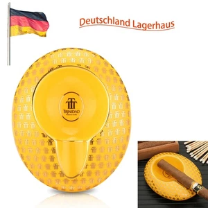 Dreieck 1ct Zigarre Aschenbecher Keramik Zigarette Zigarren Asche Halter Gelb - Bild 1 von 8