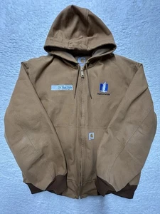 Carhartt J131 BRN Hooded Active Jacket Waffle Lined XL Regular Union Made USA - Picture 1 of 21