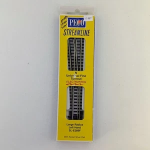 PECO SL-E389F N Scale Electrofrog Large Radius Left Hand Turnout Code 55 - Picture 1 of 2