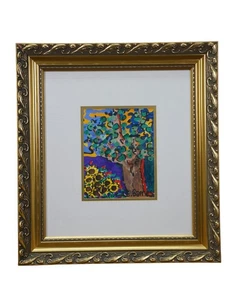 AE Barnes Original Sunflower Tree Landscape Acrylic Oil Painting on Board 23" - Picture 1 of 10