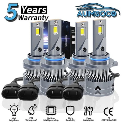 For GMC K1500 K2500 K3500 1990-2000 LED Headlight Kit Bulbs Hi/Lo Beam 144000LM - Image 1 of 4