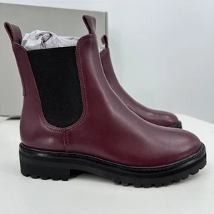 Everlane The Lug Chelsea-Boot Bordeaux Größe 8 Damen Leder Knöchel klobige Sohle - Bild 1 von 7
