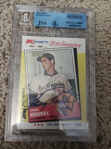 Sandy Koufax On Card Auto W/ COA 1982 Kmart Vintage Baseball Card #4 HOF 1972 - Picture 1 of 7