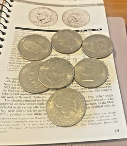 7 Coin Eisenhower Dollar Six 1971 P One 1971 D IKE Liberty Flying Eagle Unc Mint - Picture 1 of 13