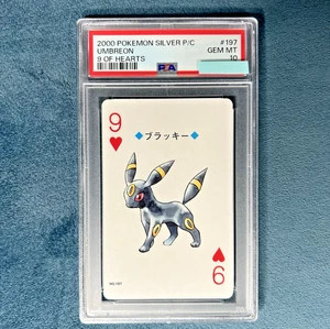UMBREON PSA 10 Pokemon Silver Version Playing Card 9 OF HEARTS 197 Poker Low Pop - Picture 1 of 2