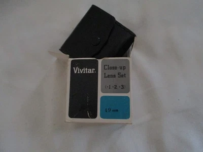 Vintage 49mm Vivitar Close-Up Lens +1, +2, +3 Set with Case in It's Original Box - Image 1 of 3