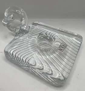 Kosta Boda Schweden handgefertigter Kerzenständer aus gerilltem Glas B7,5 x 7,5 cm - Bild 1 von 5