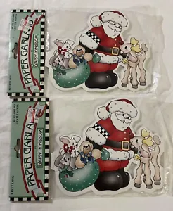 2 Daisy Kingdom Gentle Santa w Animals 9’ Paper Garland NIP Christmas Accent - Picture 1 of 3